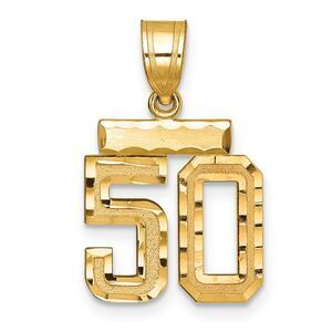 14k Yellow Gold, Varsity Collection, Small D/C Pendant Number 50